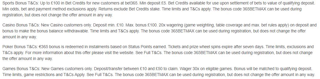 Bet365 poker bonus